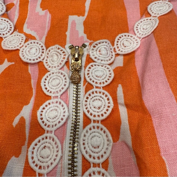 Lilly Pulitzer Dress Womens Dres Size 2 Orange/white Sheath Sleeveless Lined - Picture 12 of 15